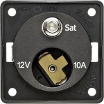Gniazdo SAT antena 12V do campera 10A antracyt