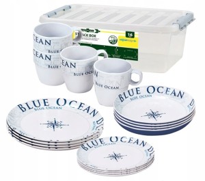 Zestaw obiadowy z melaminy BRUNNER Blue Ocean 16cz