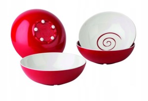 Miski campingowe zestaw 4szt Red Twist GIMEX