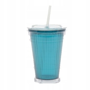 Kubek ze słomką campingowy GIMEX turkusowy 450ml