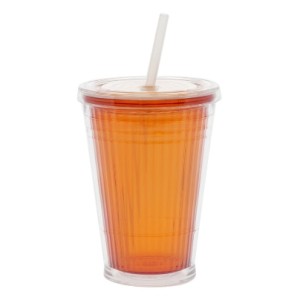 Kubek ze słomką campingowy GIMEX pomarańcza 450ml