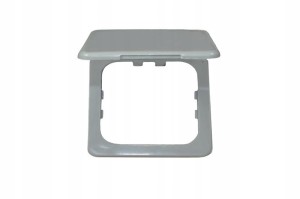 Ramka pojedyncza z klapką gniazda 230V HABA szara