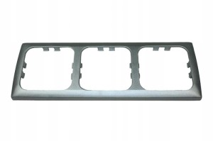 Ramka potrójna gniazda 230V HABA srebrna