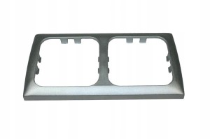 Ramka podwójna gniazda 230V HABA srebrna