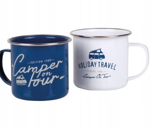 Kubki emaliowane campingowe Camper 400ml Holiday