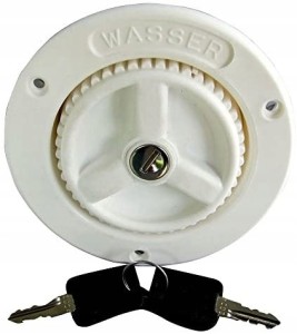 Wlew wody do campera przyczepy biały krótki +korek