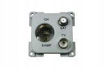 Gniazdo antenowe SAT TV + 12V HABA szare