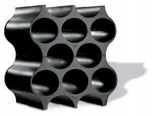 Stojak KOZIOL na butelki do wina kempingowy czarny