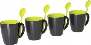 Kubki GIMEX z łyżeczkami 4szt. limonka