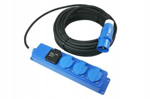 Przedłużacz z rozdzielaczem CEE USB 20m 3x1,5